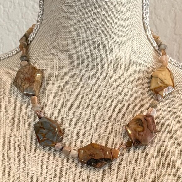 Jasper Stone Bead Necklace - Picture 1 of 6